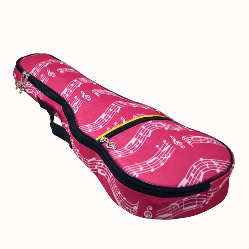 PUNK Ukulele Soprano Bag,Ukulele Case 21" Waterproof Oxford Musical Note Case Single Shoulder Backpack with Adjustable Straps (Pink) - Image 4